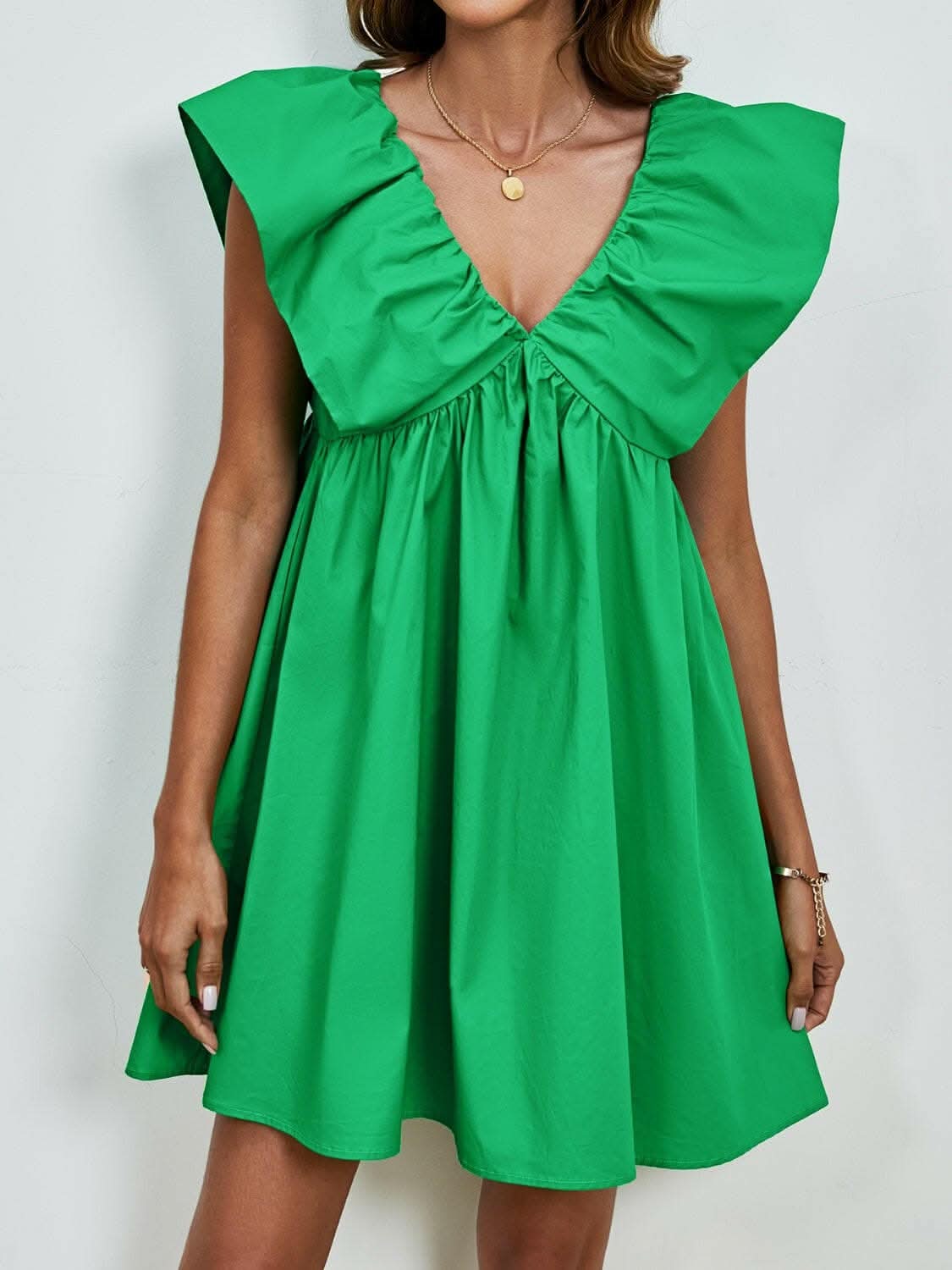 V-neck cap sleeve mini dress - Love Salve